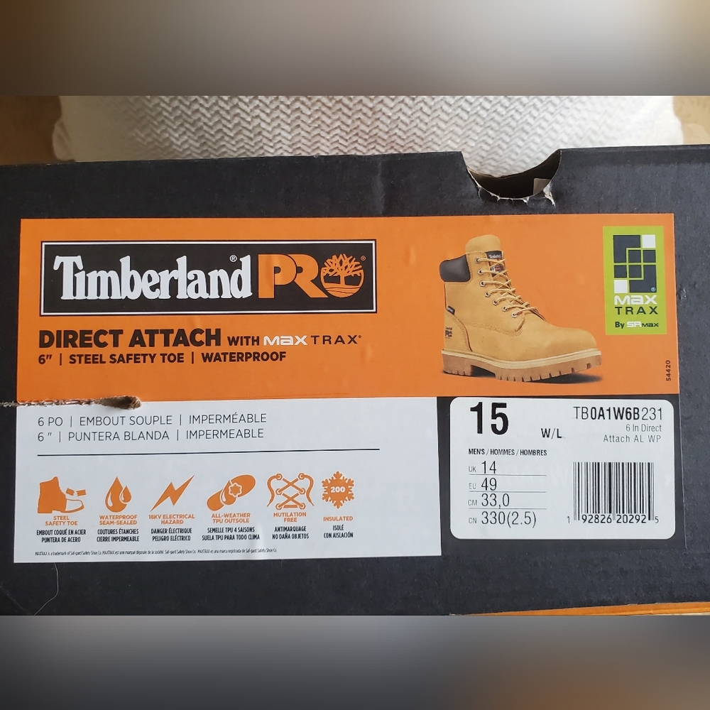 Timberland Pro Direct Attach Boots/Wheat - Picture 13 of 16
